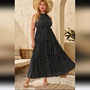 Shein Halter Polka Dot Dress